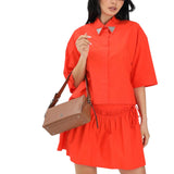 Camicia donna cropped con dettagli metallici