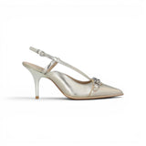 Slingback donna in nappa laminata