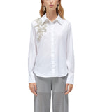 Camicia donna in popeline con ricamo