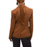 Blazer donna in finta pelle scamosciata con gilet effetto serpente