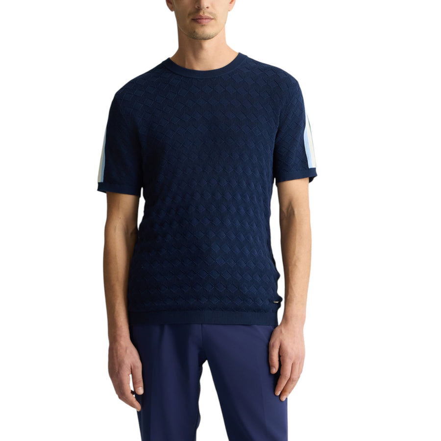 T-shirt blu jacquard