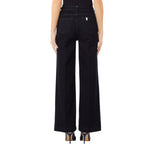 Jeans donna flare con bottoni