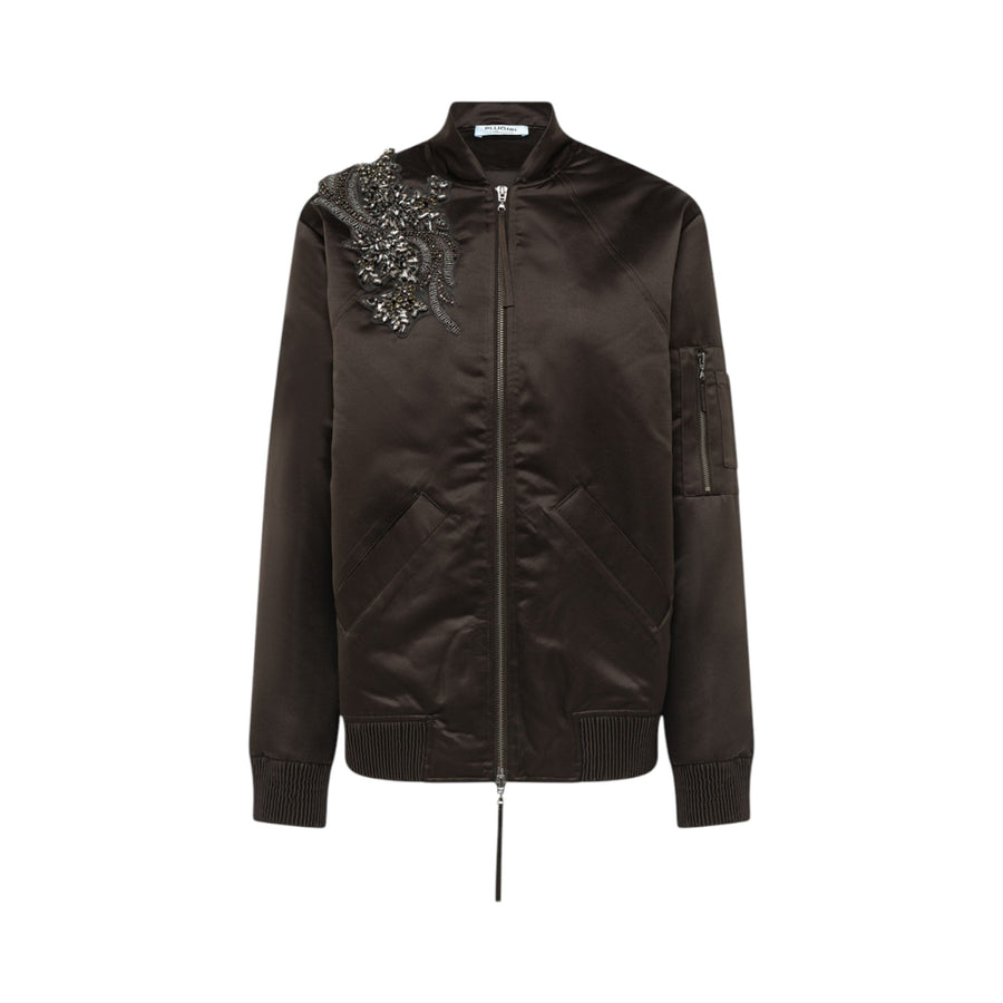 Bomber donna in duchesse con ricamo