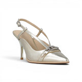 Slingback donna in nappa laminata