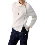 Maglia donna in lana con zip