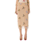 Gonna donna midi in tulle con ricamo