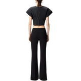Crop donna top con maniche ampie