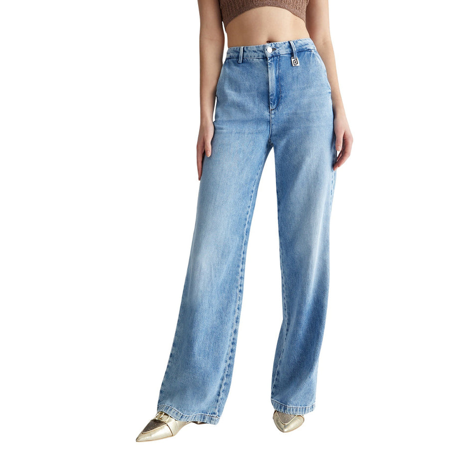 Jeans donna flare con charm