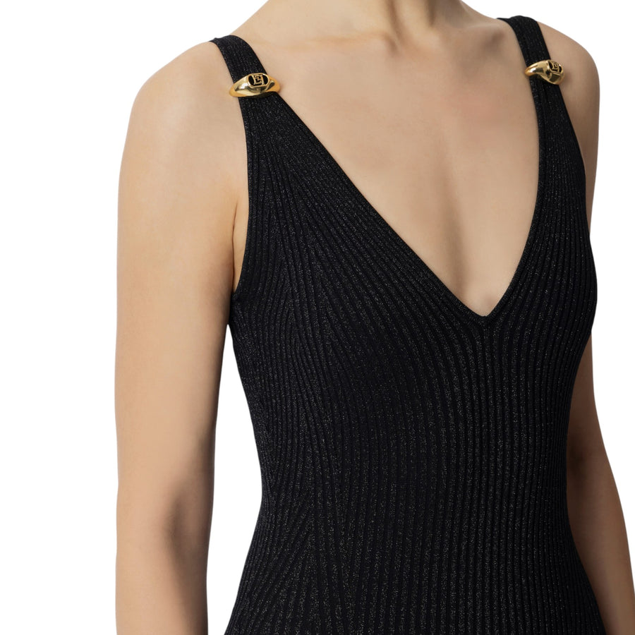 Abito donna Red Carpet in maglia lurex con balza
