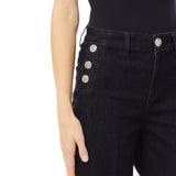 Jeans donna flare con bottoni