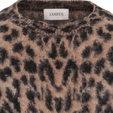Maglia uomo girocollo in lana leopard