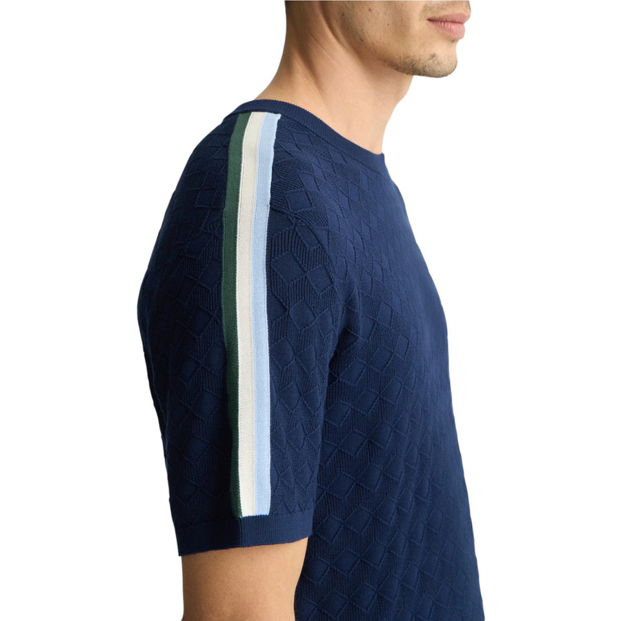 T-shirt blu jacquard