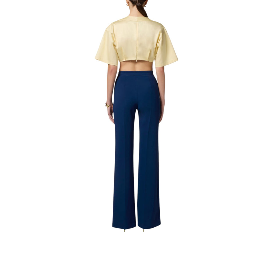 Top donna in cotone stretch con dettaglio logo