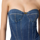 Abito donna bustier in denim