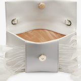 Pochette donna Piume in pelle