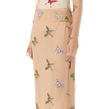Gonna donna midi in tulle con ricamo