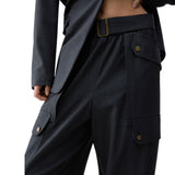 Pantaloni donna cargo in flanella