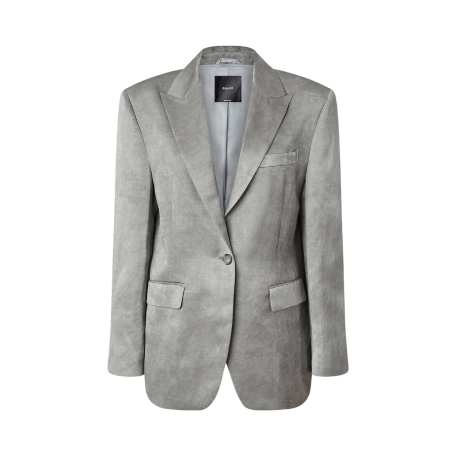 Blazer donna monopetto in raso fiammato