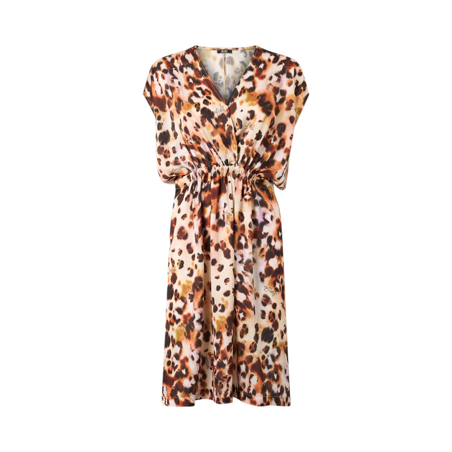 Abito donna in raso animalier