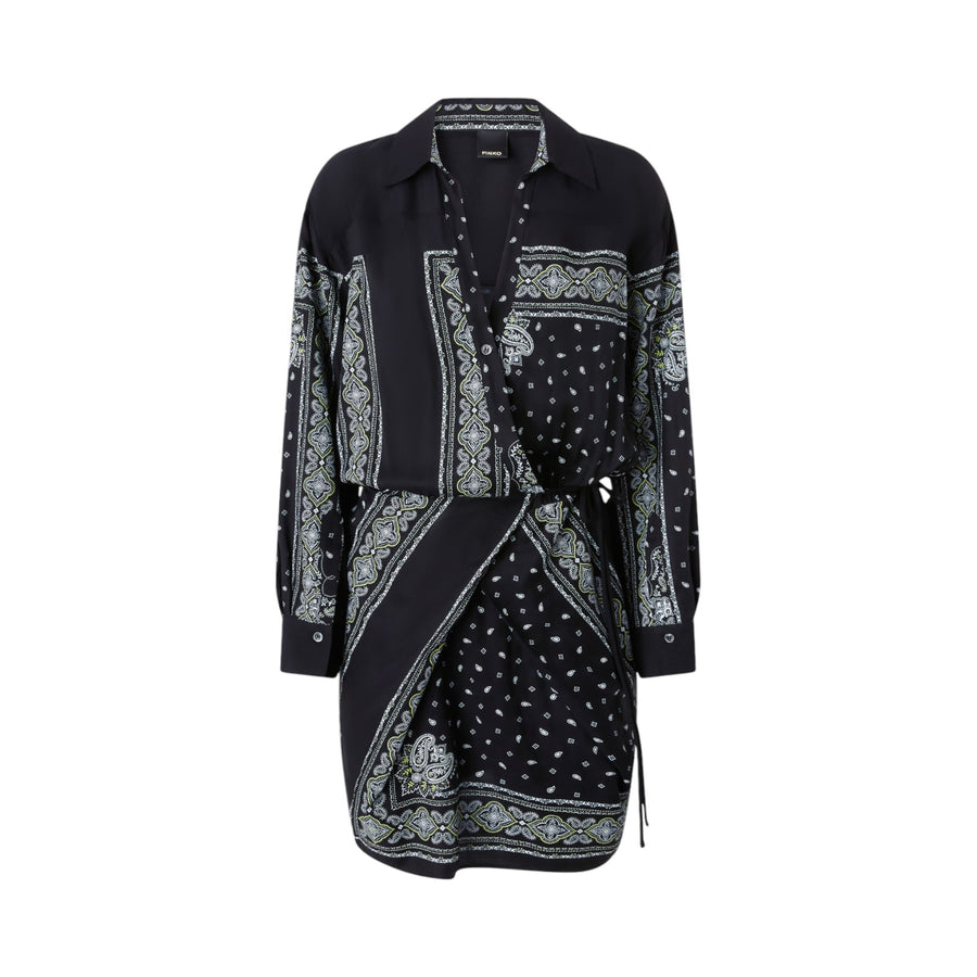 Mini abito donna a camicia stampa bandana