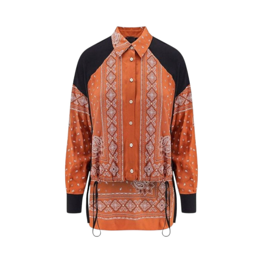 Camicia donna asimmetrica stampa bandana