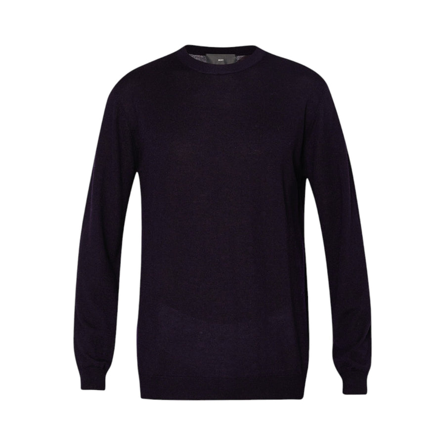 Pullover blu in lana uomo