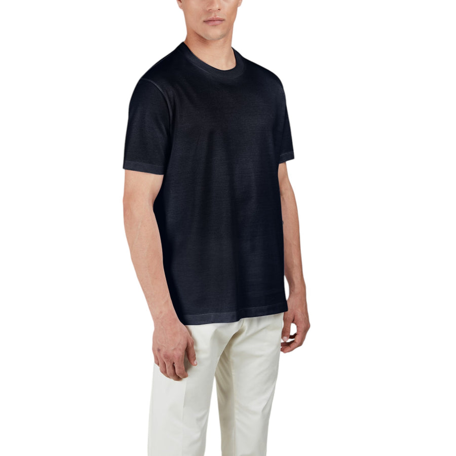 T-shirt uomo Silver in cotone Fine Piqué con ricamo