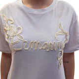 T-shirt donna con ricamo