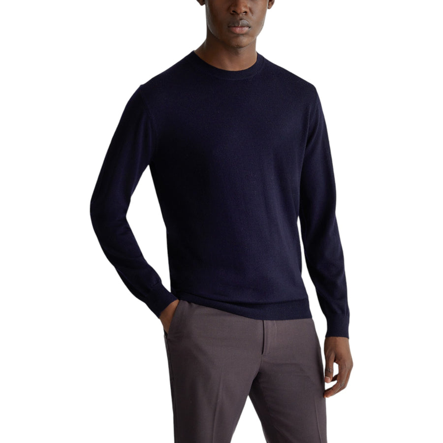 Pullover blu in lana uomo