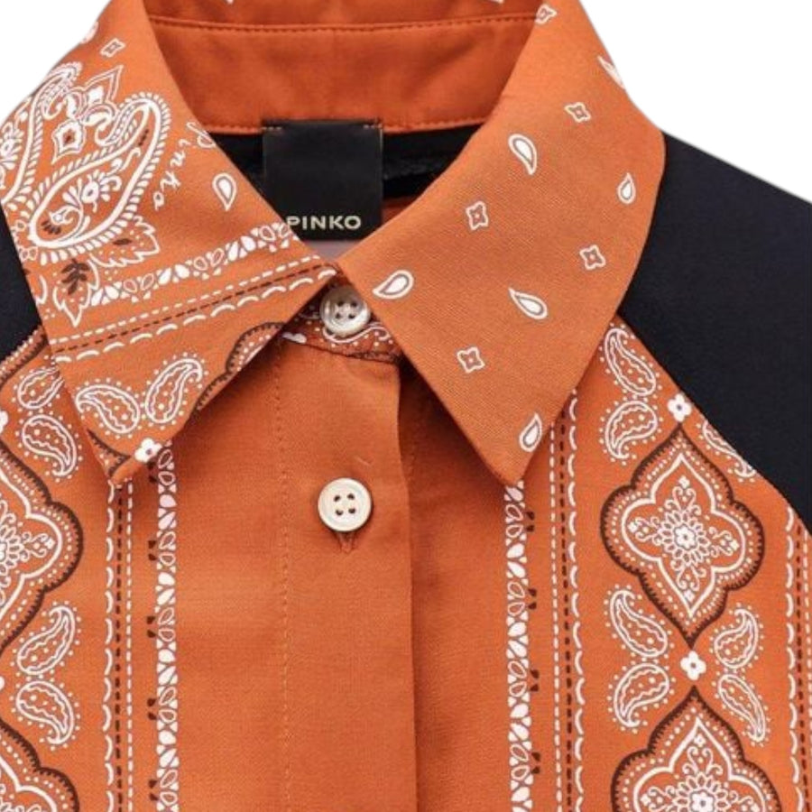 Camicia donna asimmetrica stampa bandana