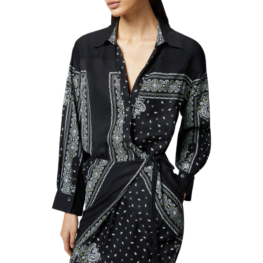 Mini abito donna a camicia stampa bandana