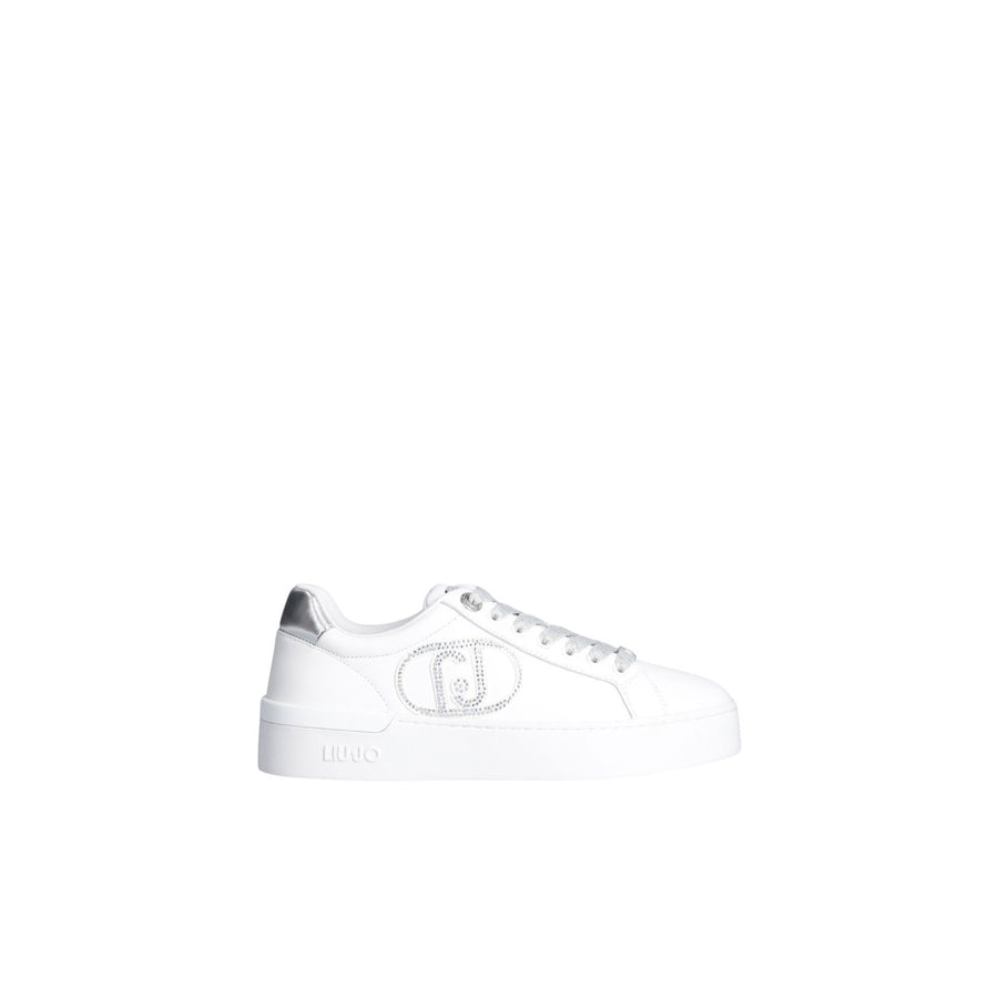 Sneakers donna bianche con logo gioiello