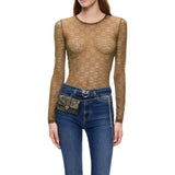 Maglia Donna in pizzo stretch con motivo logo Love Birds