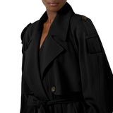 Trench donna in gabardina fluida