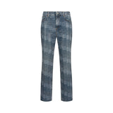 Jeans donna straight con strass
