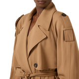 Trench donna in gabardina fluida