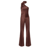 Tuta donna lunga in satin con fusciacca