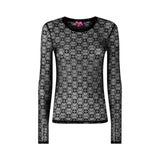 Maglia Donna in pizzo stretch con motivo logo Love Birds