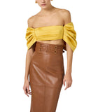 Top donna a fiocco in duchesse