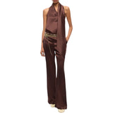 Tuta donna lunga in satin con fusciacca
