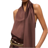 Tuta donna lunga in satin con fusciacca