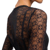 Maglia Donna in pizzo stretch con motivo logo Love Birds