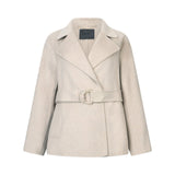 Cappotto donna in lana con cintura