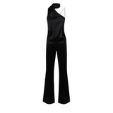Tuta donna lunga in satin con fusciacca
