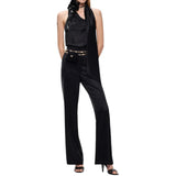Tuta donna lunga in satin con fusciacca