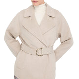 Cappotto donna in lana con cintura