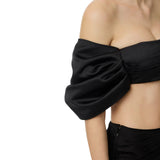 Top donna a fiocco in duchesse