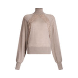 Dolcevita donna in lana con pizzo