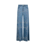 Jeans donna flare con ricami