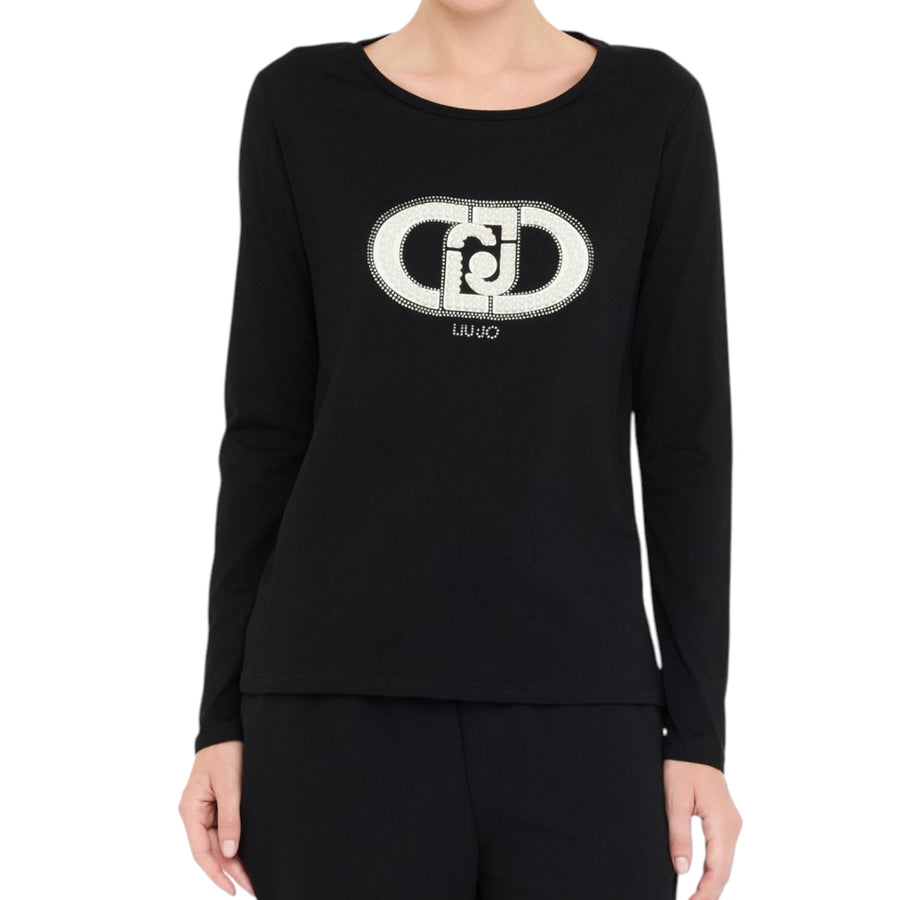 T-shirt donna in cotone con logo